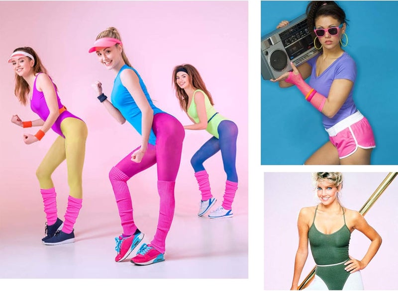 v28 Long Leg Warmer, Women’s Men 80s Party Ribbed Knit Dance Sports - Image 5